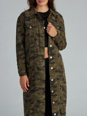 Step Up Camo Long Line Jacket