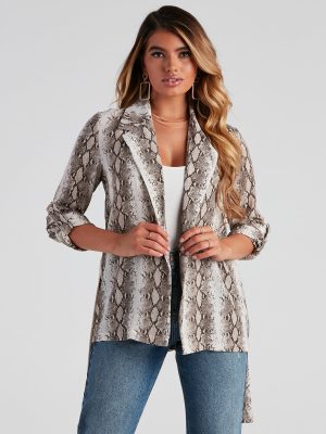 Such A Mood Snake Print Blazer