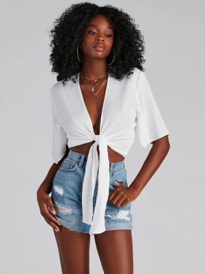 Classic Stunner Tie Front Kimono