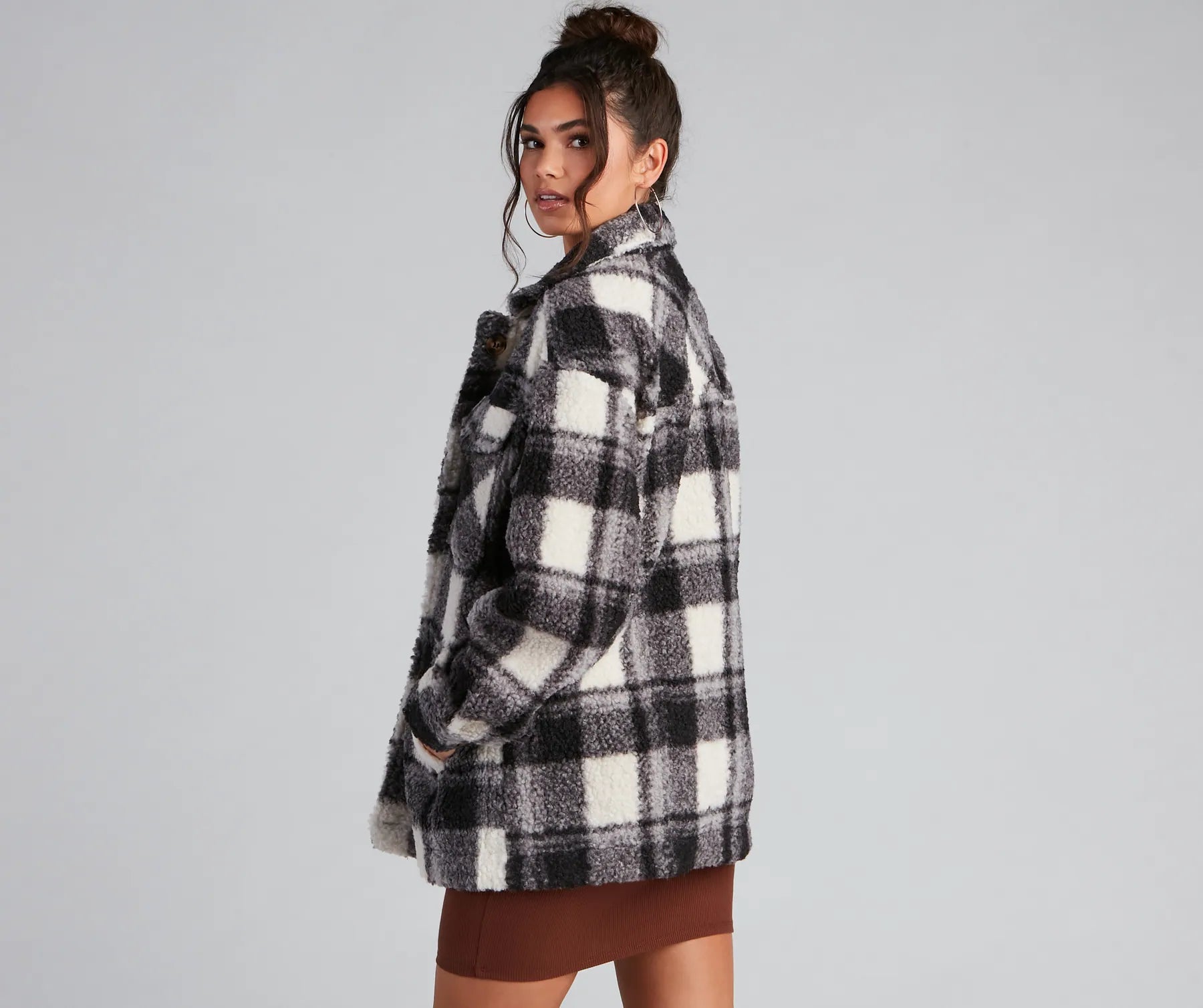 Cozy Layers Plaid Sherpa Shacket - Image 2