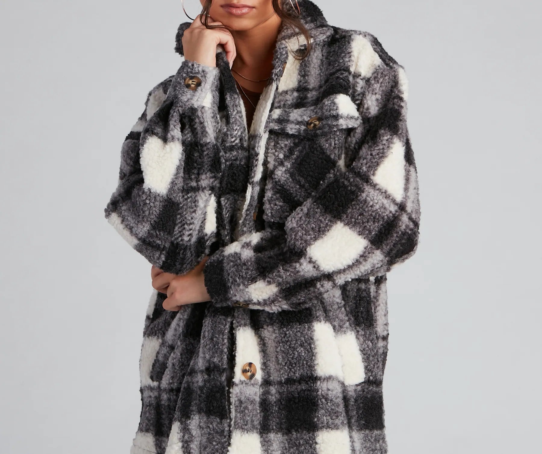 Cozy Layers Plaid Sherpa Shacket - Image 3