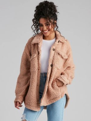 All About Knit Sherpa Shacket