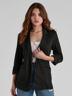 Chic Fit Cuffed Boyfriend Blazer