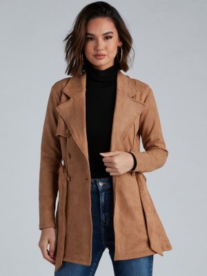 Classic And Elevated Faux Suede Trench