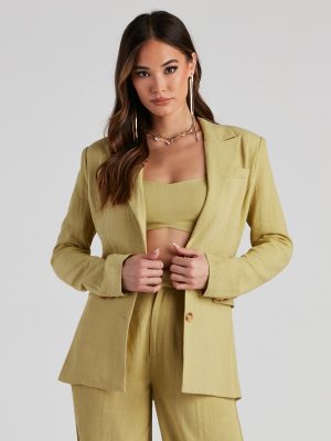 On The Move Linen Woven Blazer