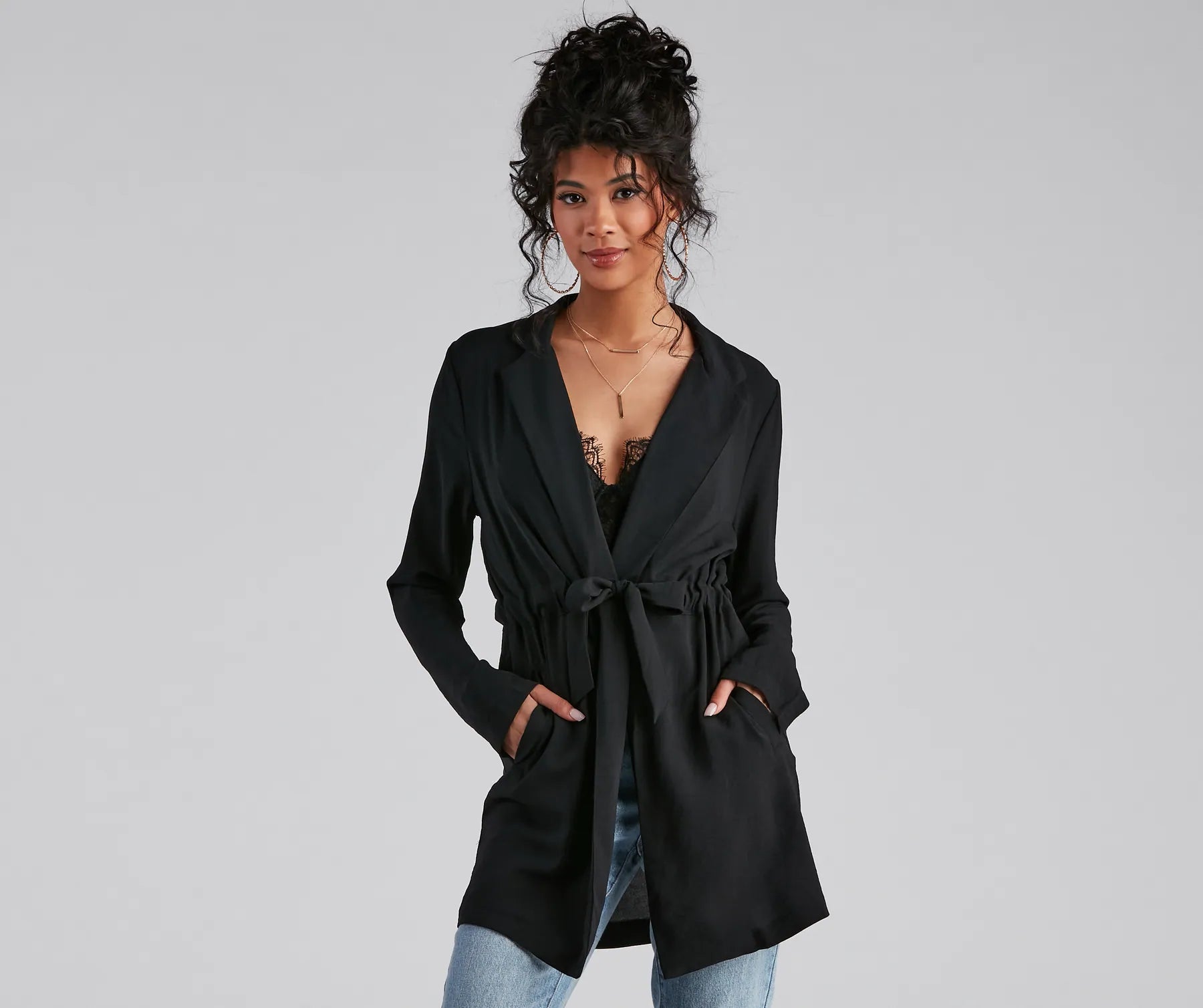 Simply Elevated Tie-Front Trench - Image 2