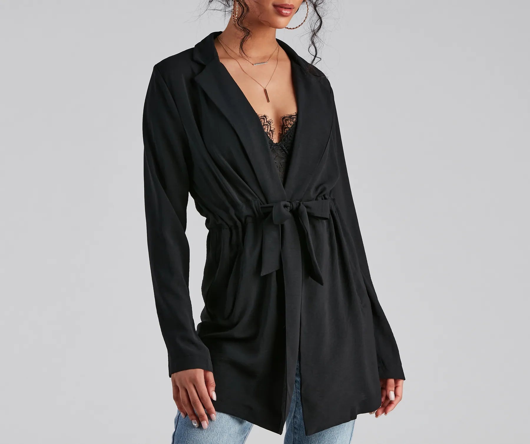 Simply Elevated Tie-Front Trench - Image 5