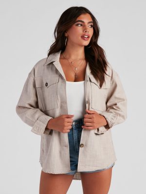 Cool Layers Woven Oversized Shacket