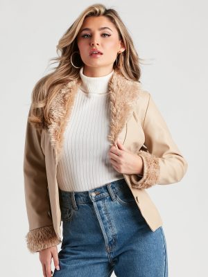 Utterly Fab Faux Fur Leather Blazer
