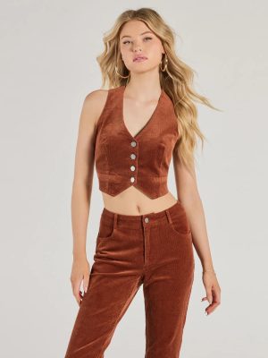 Retro Chic Corduroy Cropped Vest