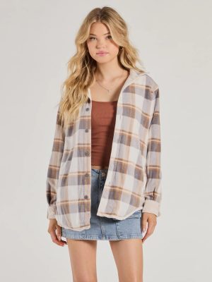 Comfy Season Corduroy And Flannel Reversible Shacket