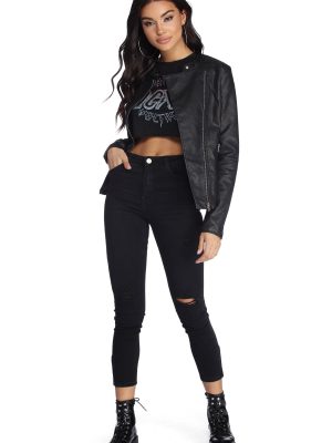 Bad Decisions Faux Leather Jacket