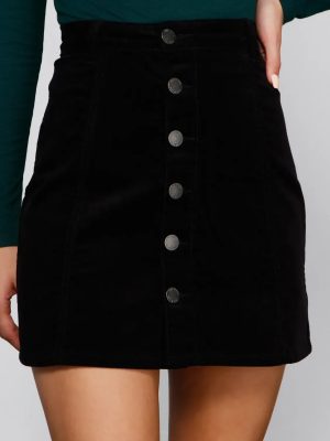 Endless Chic Button Down Corduroy Mini Skirt