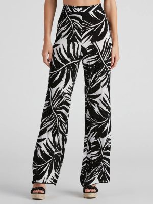 Sandy Beaches Palm Wide-Leg Pants