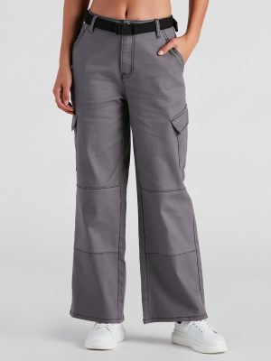 High Ranks Wide Leg Cargo Pants