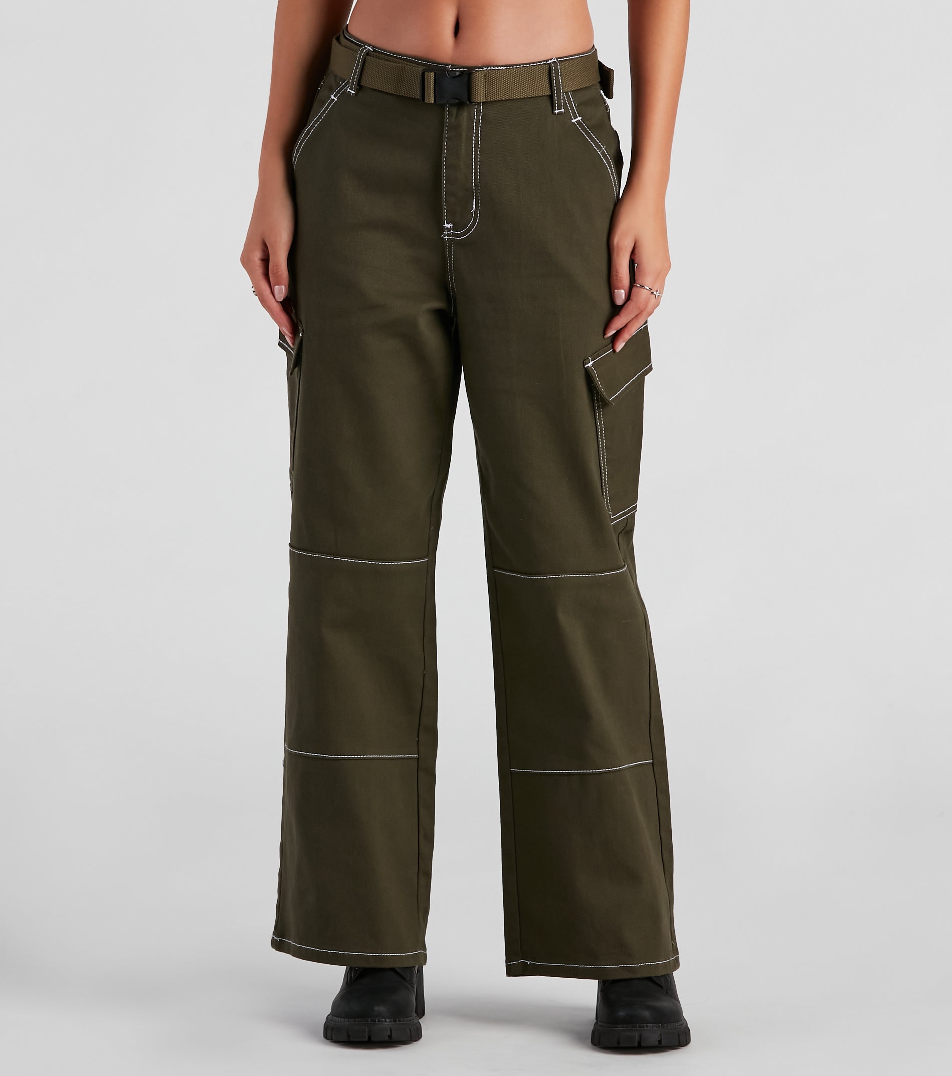 High Ranks Wide Leg Cargo Pants - Image 6