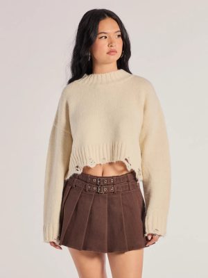 Looking Cool Belted And Pleated Mini Skort