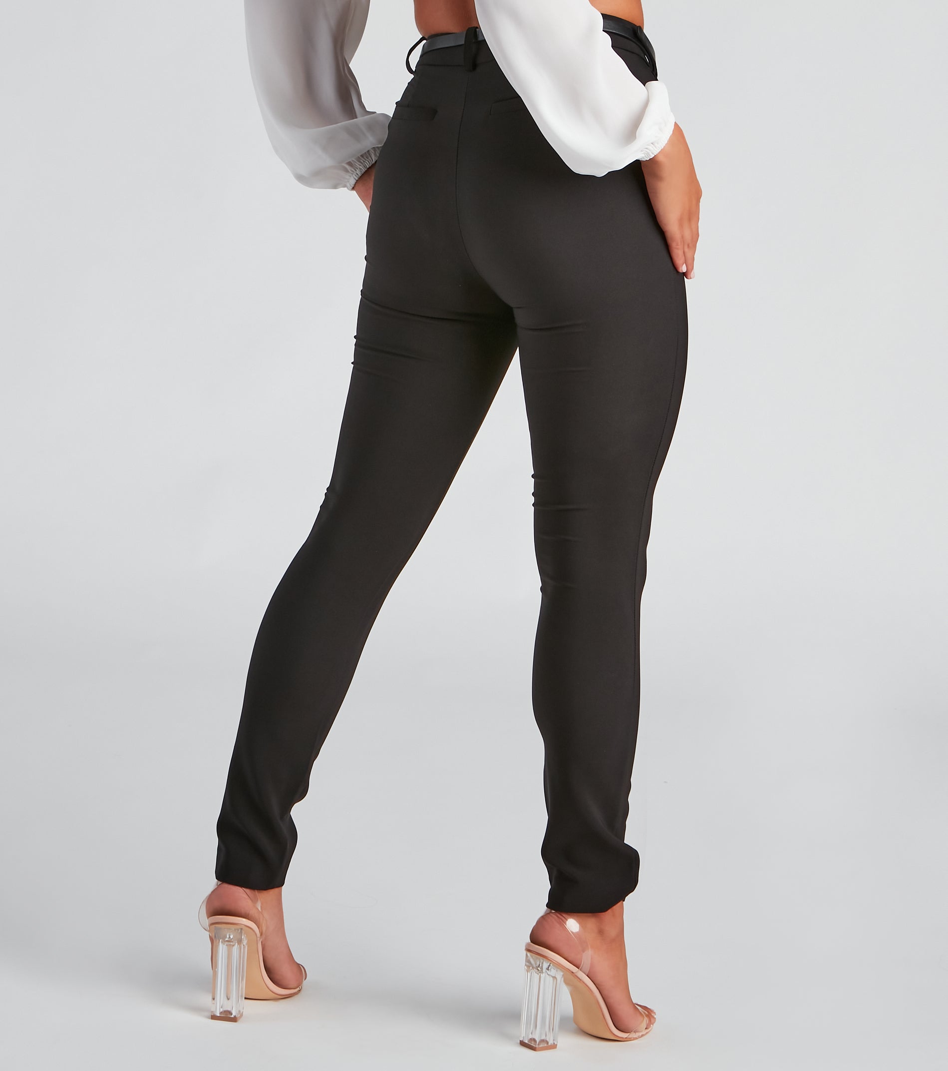 Polished And Chic Belted Pants - Image 3