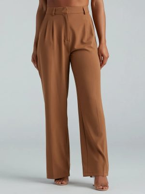 Chic Crepe Boyfriend Trouser Pants