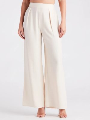 Sleek And Sophisticated Satin Wide-Leg Pants