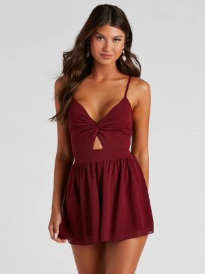 A Chic Look Twist-Front Romper