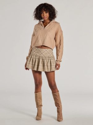 Adorable Flair Plaid Pleated Drop Waist Mini Skort