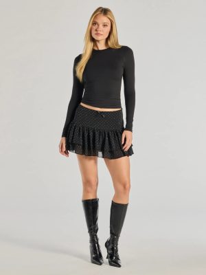 Subtle Charm High-Rise Rhinestone Skort