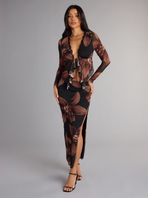 Sweet Escape Floral Slit Maxi Skirt