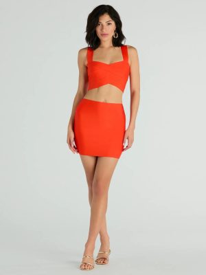 Set For Compliments High-Rise Bandage Mini Skirt