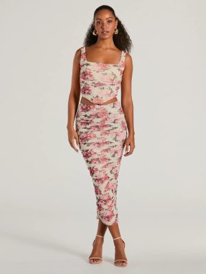 Blooming Bliss High-Rise Bodycon Floral Maxi Skirt
