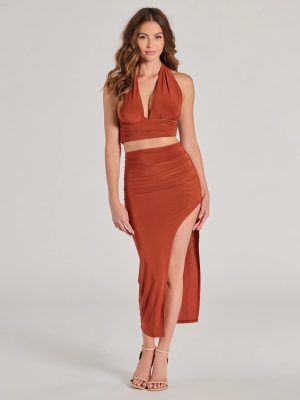 The One High-Rise Slit Maxi Skirt