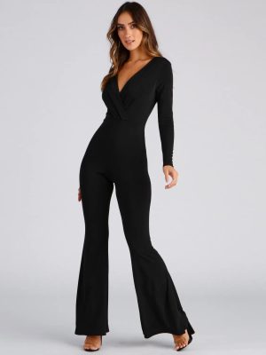 Bring The Flare Long Sleeve Jumpsuit