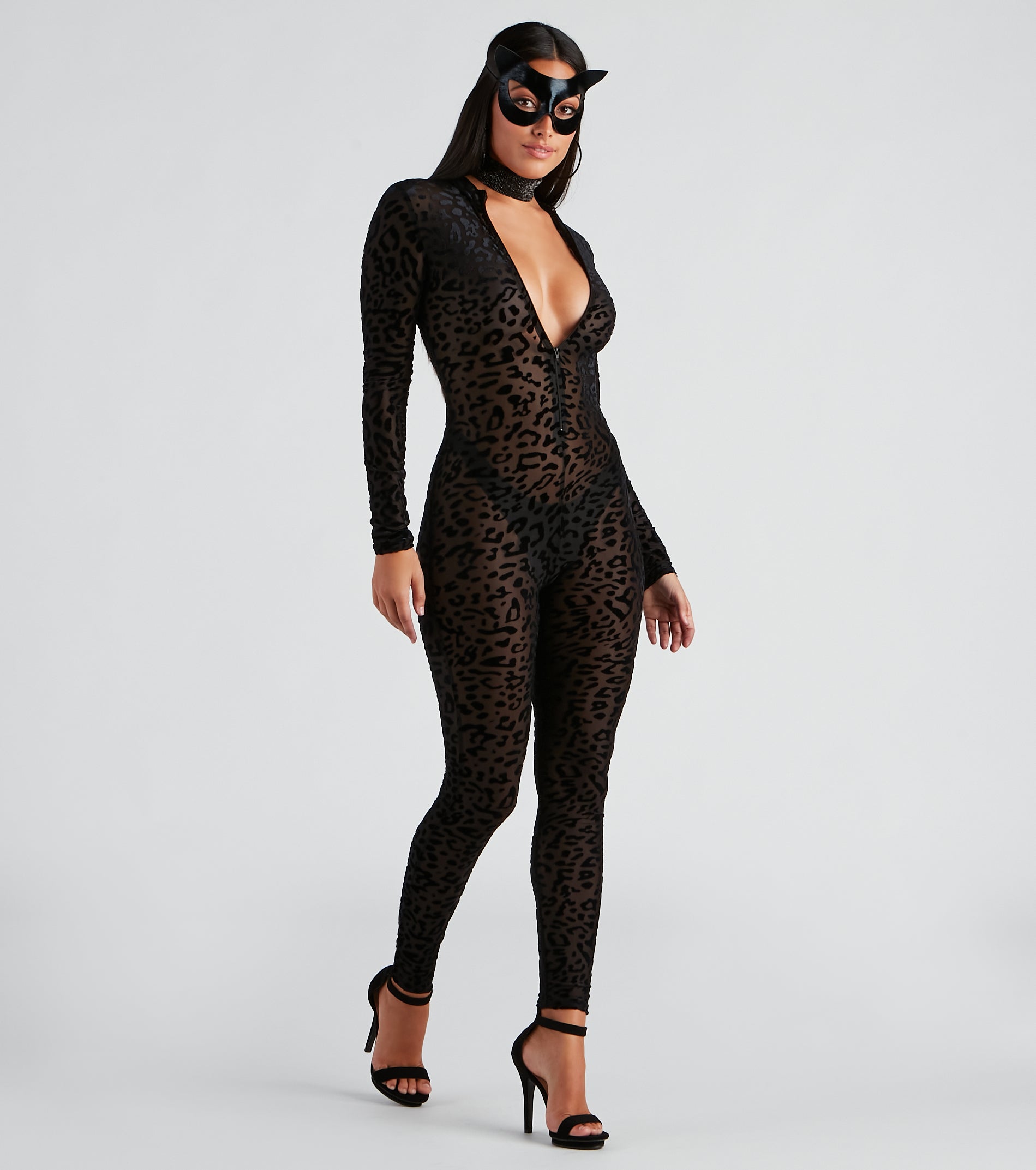 Sexy Leopard Mesh Catsuit - Image 3