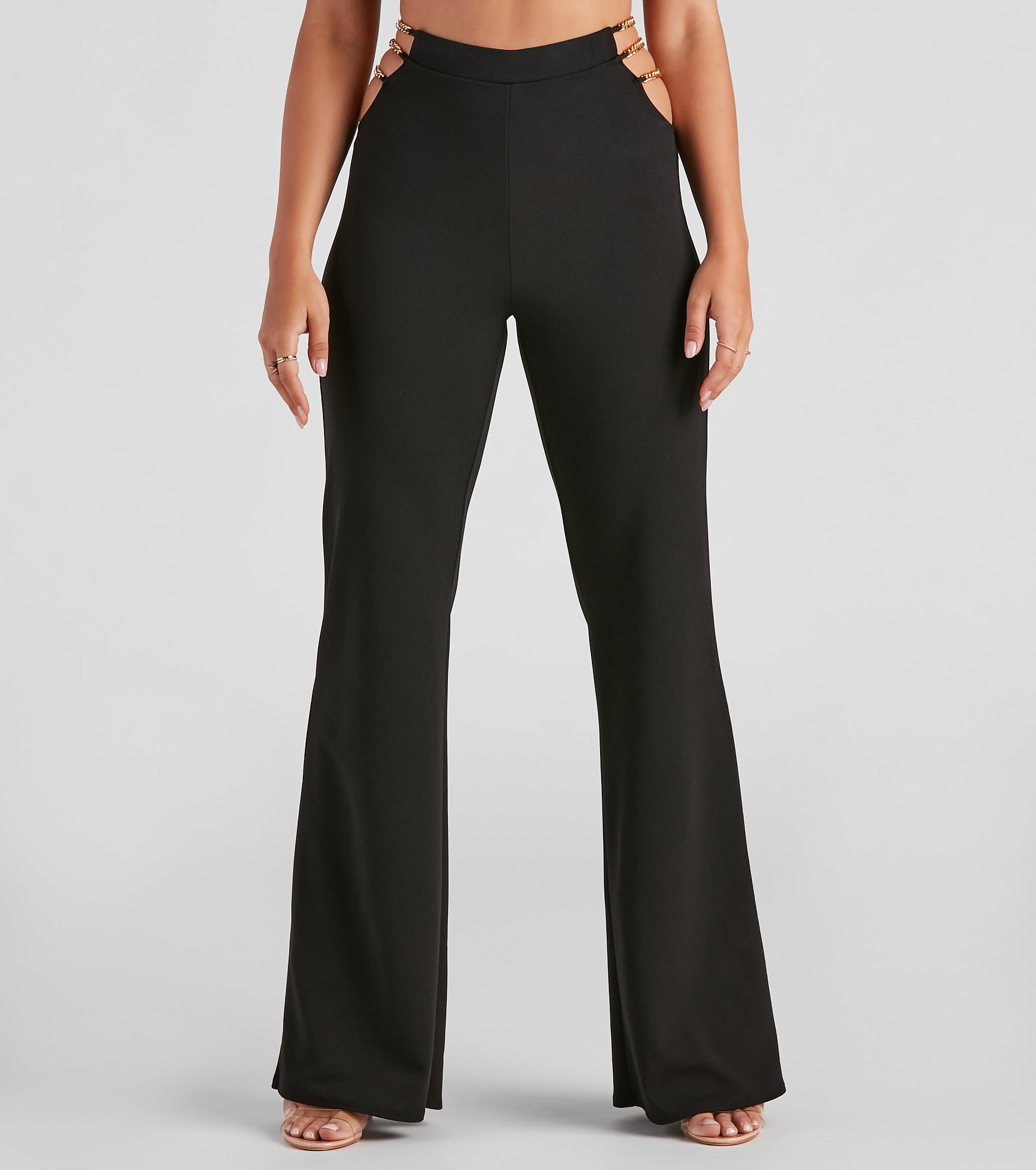 Chain of Scene Crepe Wide Leg Pants - Image 4