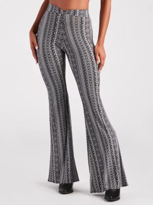 Boho Dreams Printed Cross Waist Flare Pants