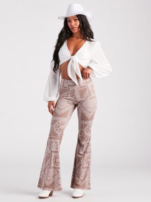 Casual Boho Vibes Paisley Flare Pants