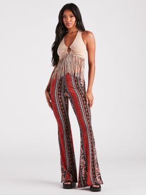 Fun And Free Boho High-Rise Flare Pants