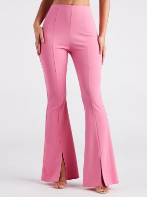 Split Decision Crepe Flare Pants