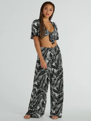 Time For Vacay High Rise Tropical Palazzo Pants