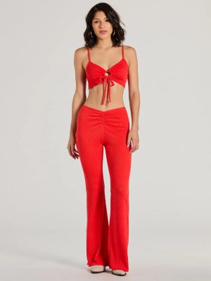 Looking Good V-Waist Smocked Flare Pants