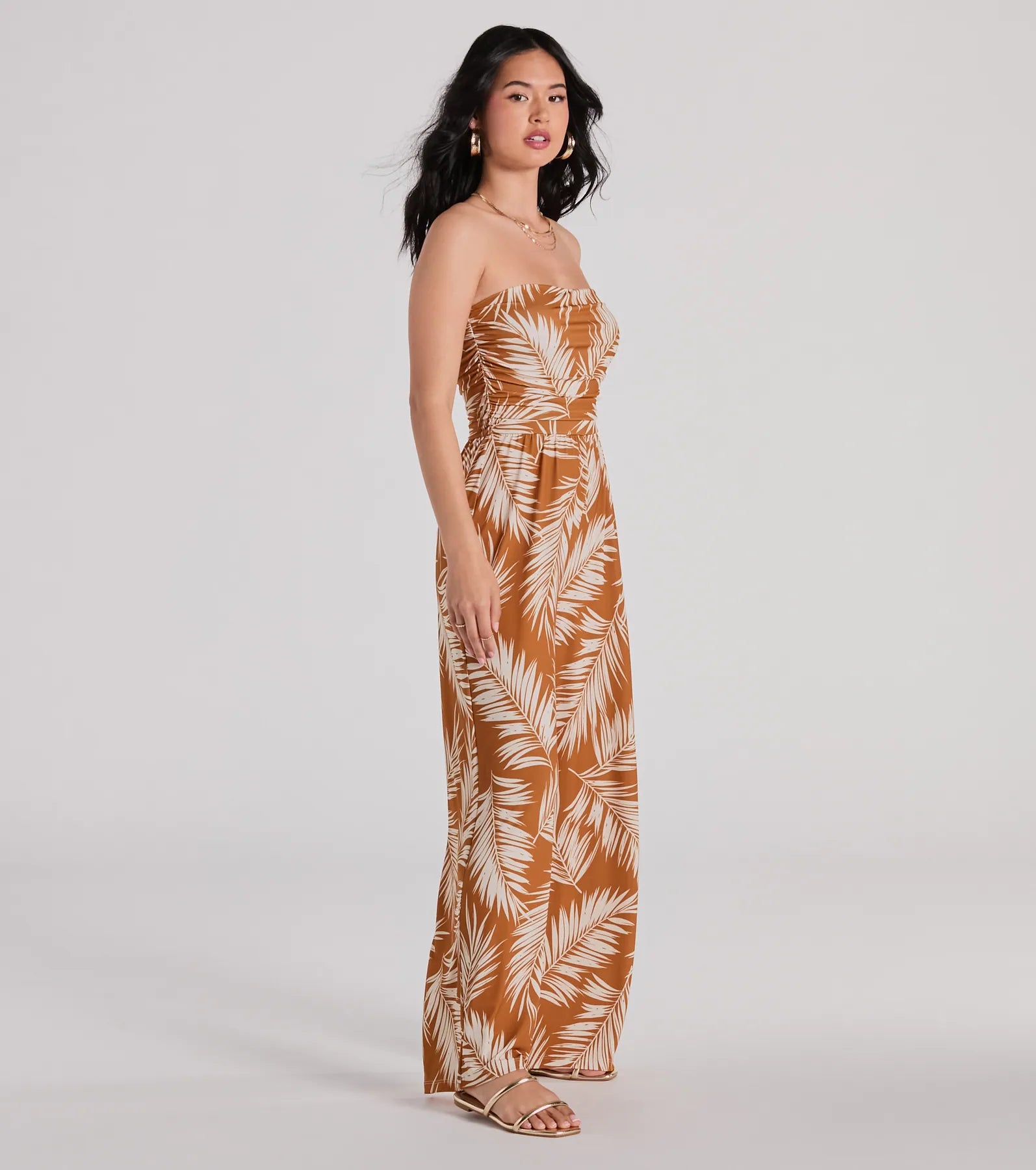 Prep For Paradise Strapless Tropical Jumpsuit - Image 4