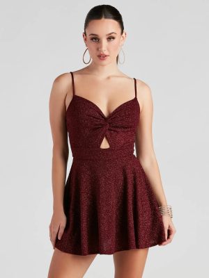 Twisted Style Glitter Skater Romper