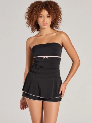 Little Crush Sleeveless Bow Pleated Romper