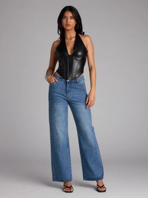 Stud Game Strong Mid-Rise Denim Jeans