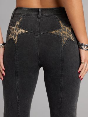 Wild Star Cheetah Mid-Rise Denim Jeans