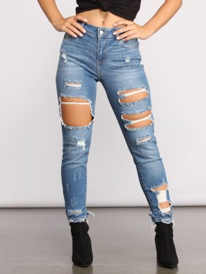 Edgy Appeal Mid Rise Cropped Skinny Jeans