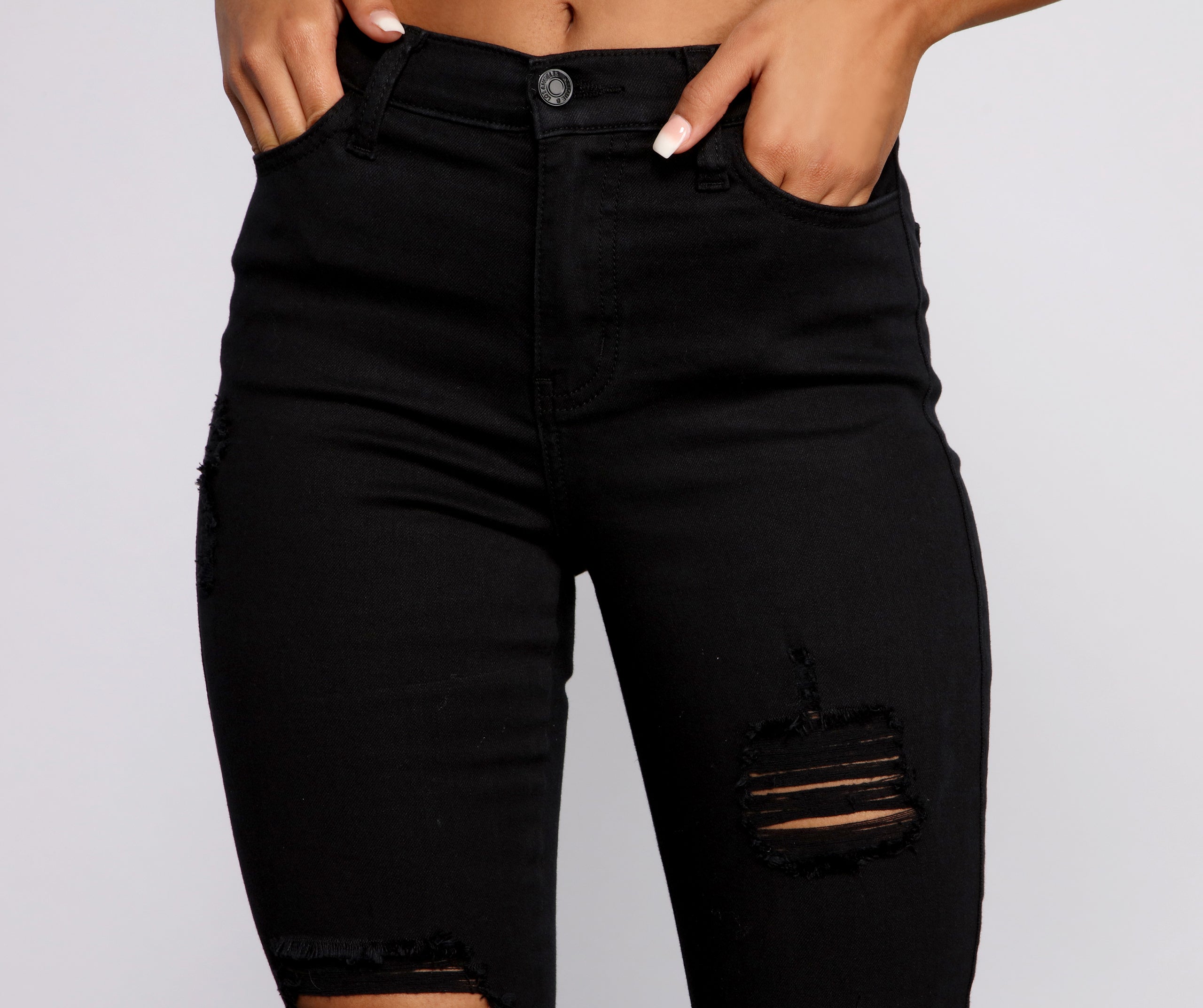 The Classic High Rise Destructed Skinny Jeans - Image 3
