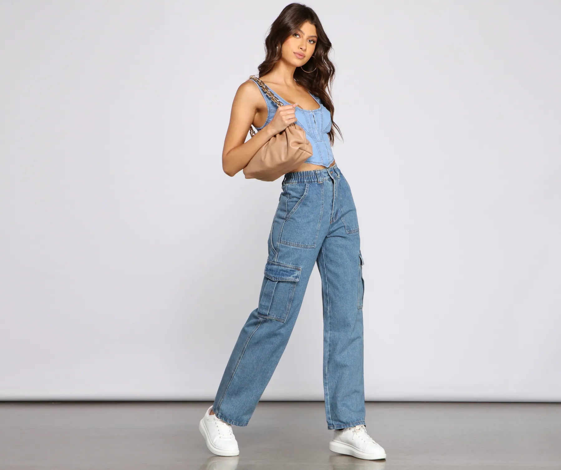 High-Rise Cargo Boyfriend Jeans - Image 3