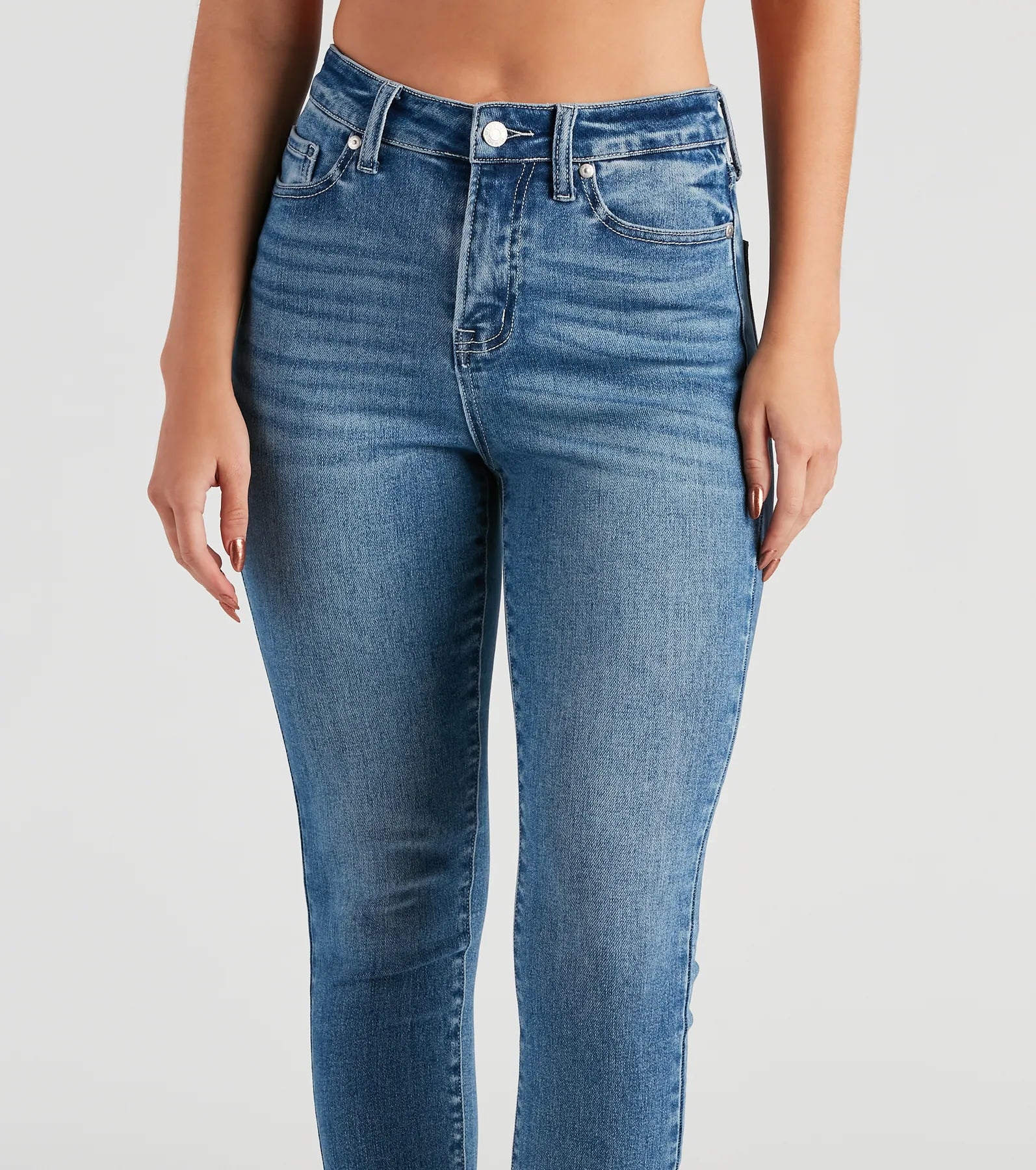 Harper Mid-Rise Frayed Skinny Jeans by Windsor Denim - Image 4