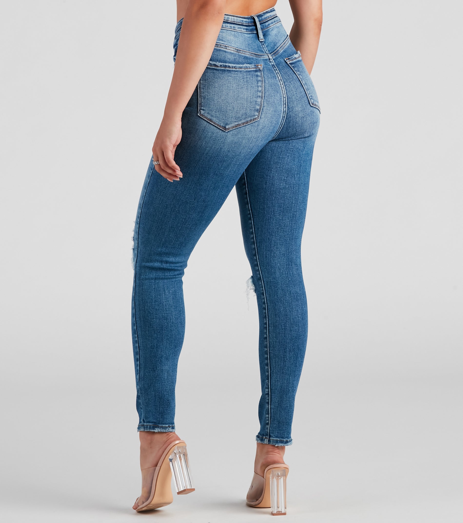 Harper Mid-Rise Skinny Denim Jeans - Image 2